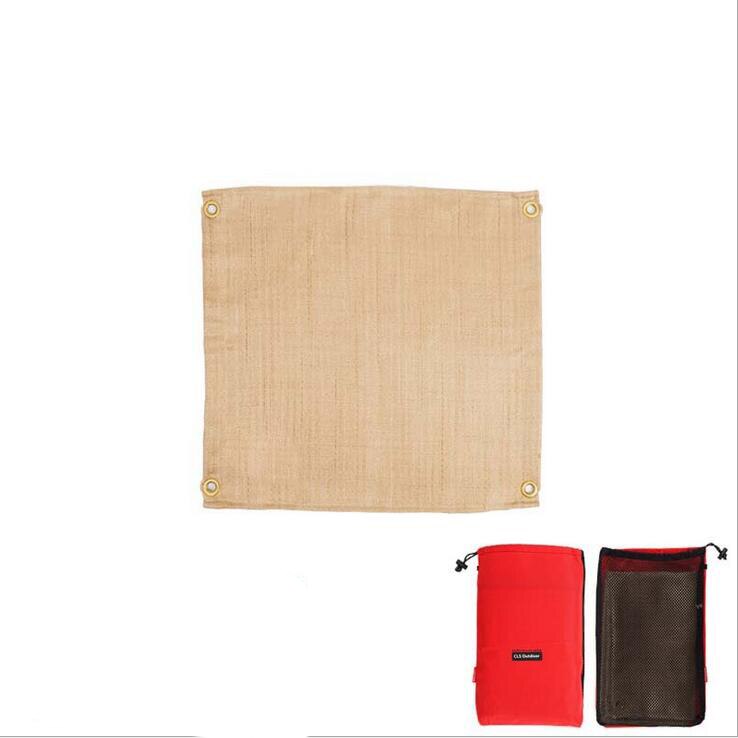 Heat Protector Fire Pit Mat Fire-Resistant for Decks Grill Floor Mat Outdoor, Solid Pad Grill Bonfires Fireplace Mat Fire: 45x45cm