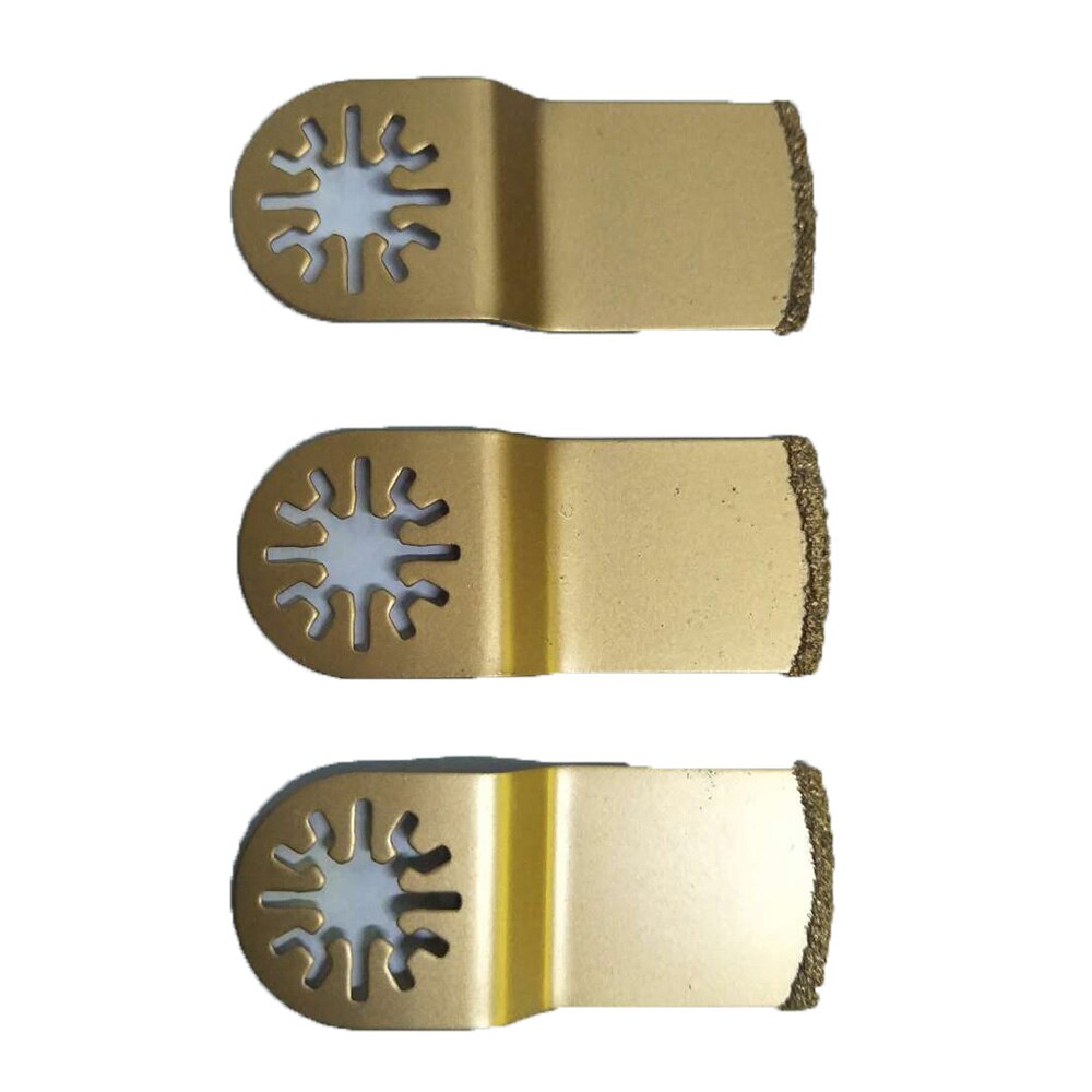 3 Piece Oscillating Cutting Tool Wood Cutter Multifunction Gold Metals Diamond Carbide MultiTool Saw Blade