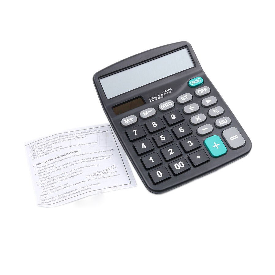 Kebidumei Ufficio Finanza Calcolatrice Calcolare Strumento Commerciale Solare/Alimentato A Batteria 12 Cifre Elettronica Calculatory Calcolatrice