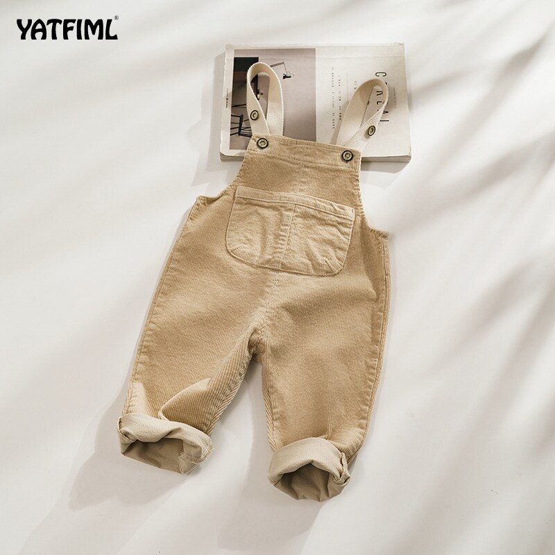 Yatfiml Kid 'S Plain Corduroy Bretels Peuter Kids Baby Jongens Meisjes Gebreide Overalls Strap Rompertjes Jumpsuit Outfits