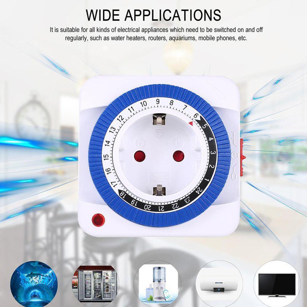 Newest 24 Hours Mechanical Timer Socket Switch Electrical Timer AC Wall Use Outlet A2Y2