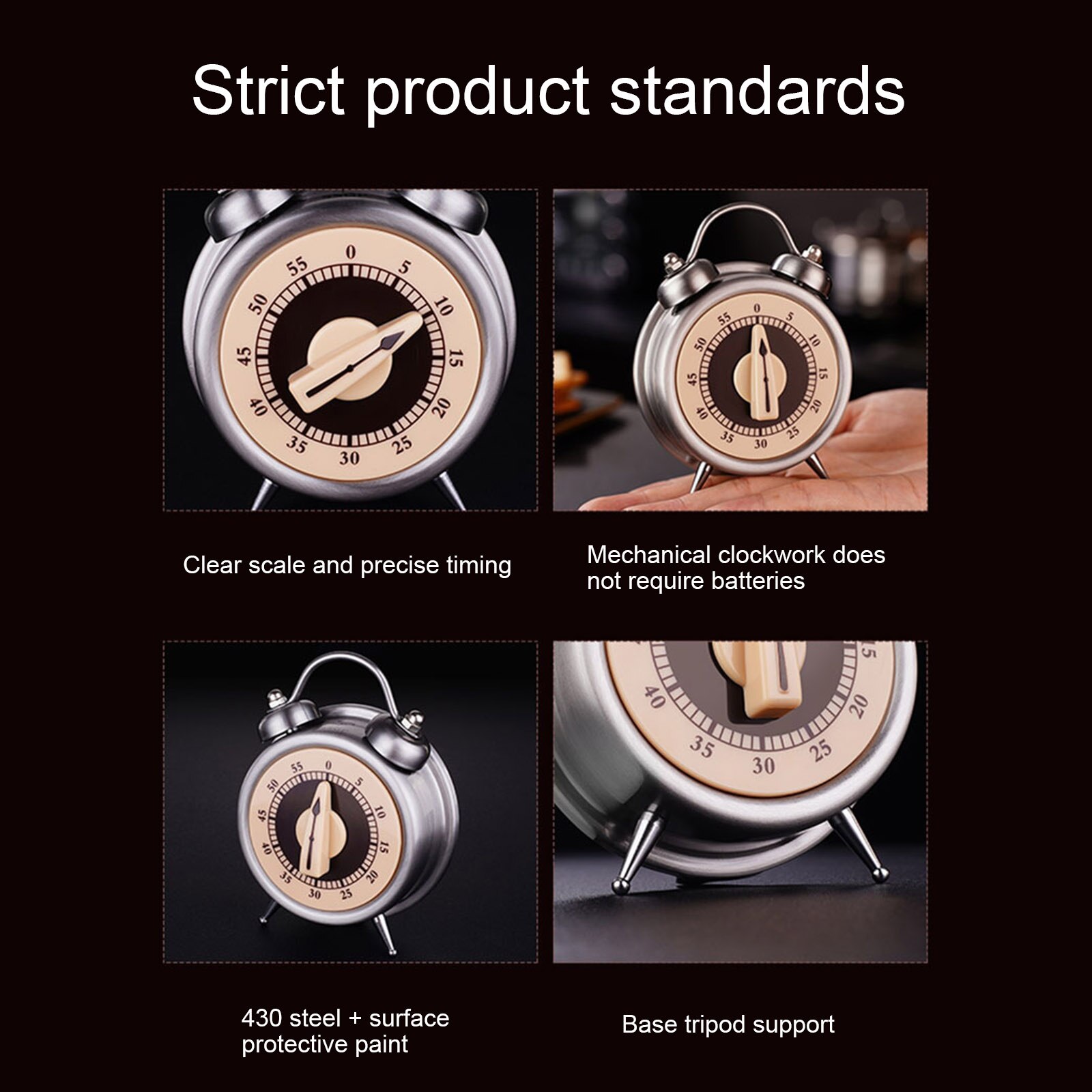 Timer Clock Cooking Kitchen Mechanical Home Small Electronic Alarm Reminder Baking