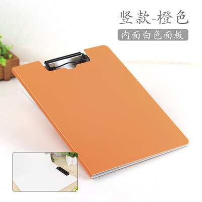 A4 Covered Clipboard File Folder Organizer Documents Holder Writing Pad Padfolio Portfolio Tool for Office School Home: orange