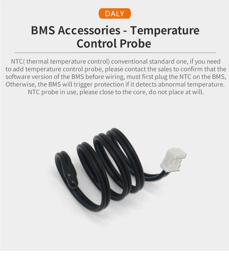 NTC Thermistors NTC Temperature Sensors For Daly Smart BMS Temperature Control Probe Daly BMS Accessaries