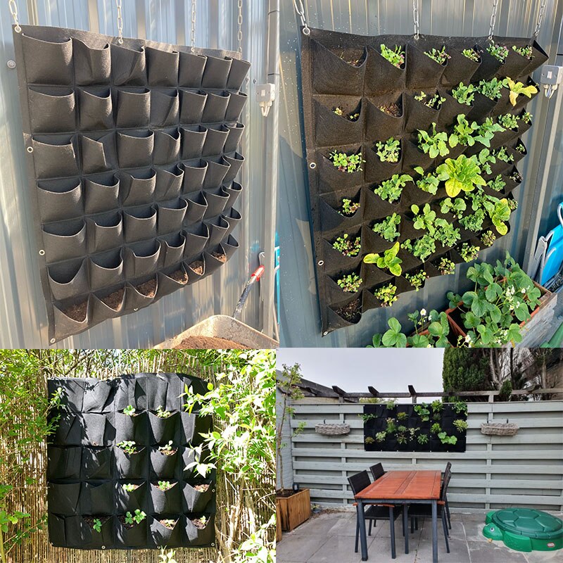 9 Zakken Muur Opknoping Planten Zakken Verticale Tuin Planter Niet-geweven Zakken Groeien Zakken Bloempot Balkon Decoratie