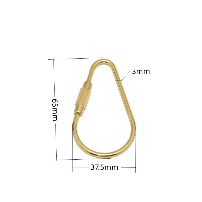 Brass Keychain Minimalist Thread Buckle Screw Key Ring Retro Copper Car Key Ring: Gold