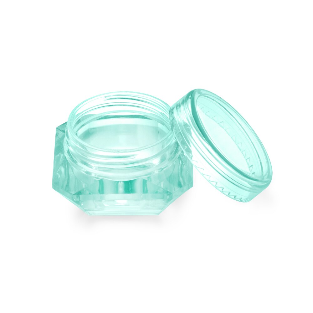 5szt. 5g diamentowe puste pojemniki plastikowe przezroczyste słoiki robić przechowywania wosku diamentowego, gwoździe, proszek, pojemnik na biżuterię: zielony