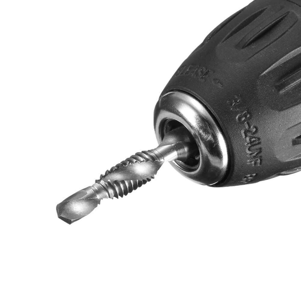 6Pcs Screw Tap Drill Bits HSS Screw Thread M3 M4 M5 M6 M8 M10 Metric Tap Combination Bit High Speed Steel 1/4 Hex Shank