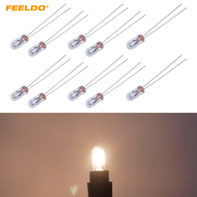 FEELDO 10Pcs Auto T3 12V 30MA Halogeenlamp Externe Halogeenlamp Vervanging Dashboard Lamp Licht Warm Wit # FD-2687