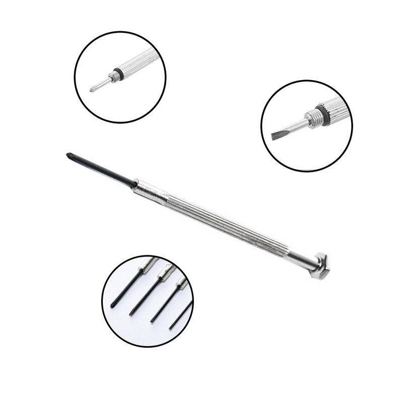 Set van 11 mini-schroevendraaiers van metaal voor nauwkeurige apparaten, horloges, telefoons, schroevendraaiers en gereedschap met doos