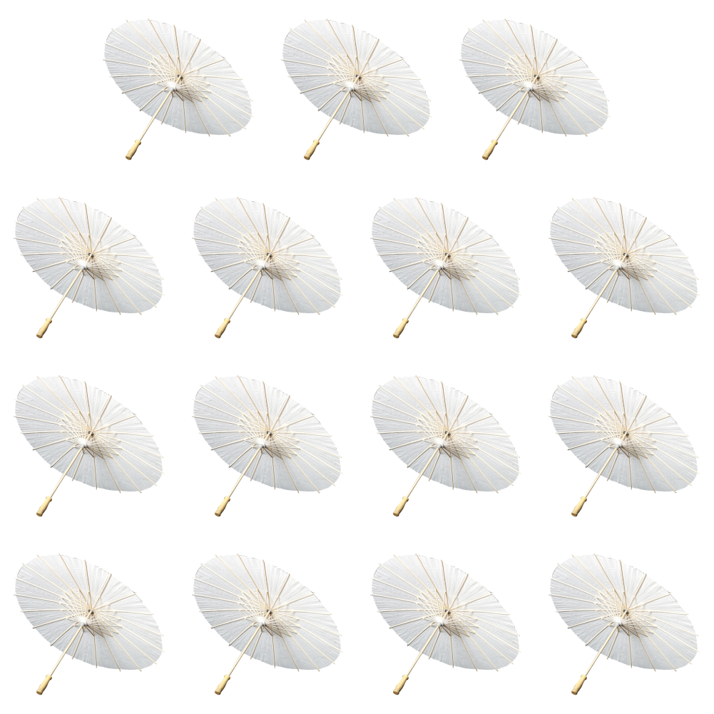 30-1PCS Wit Papier Parasol Paraplu DIY Foto Cosplay Prop Bamboe Paraplu Voor Bruiloft Zomer Strand Decor