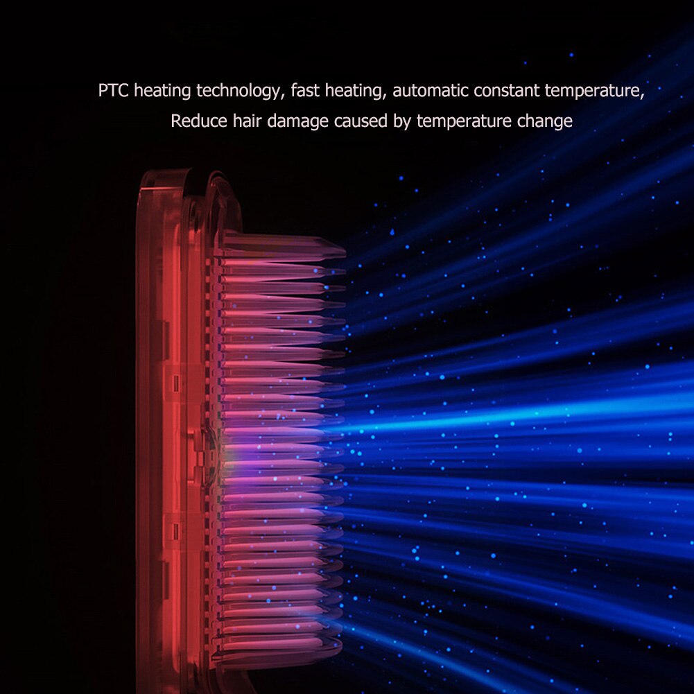 2 in 1 Electric Air Comb Hair Straightener Brush Ceramic Hair Curler Heated Electric Smart Brush Styling Tools