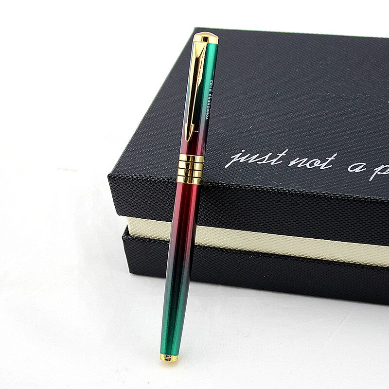 Lapicero de lujo, Clip dorado y plateado, bolígrafos de tinta de Metal de lujo con 0,38mm Extra Punta fina, pluma estilográfica para escribir, caja de: W