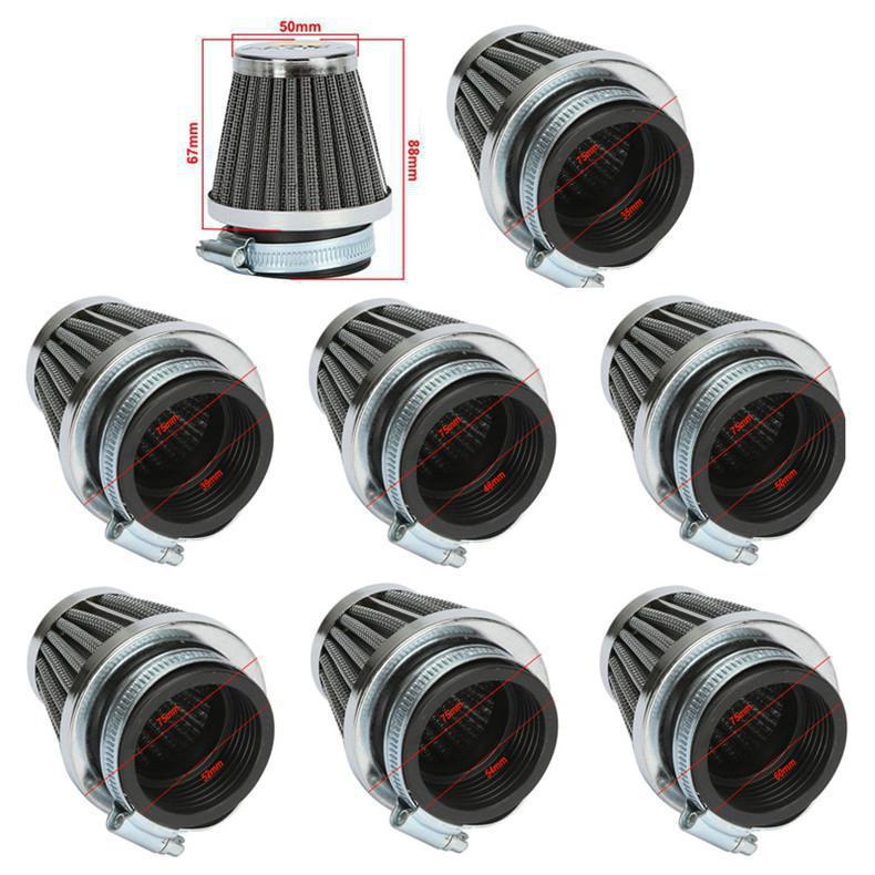 Motorcycle Air Filter Mushroom Head Filters Universal 35mm 44mm 50mm 54mm 60mm Motorcycle Air Intake Filter Cleaner Black