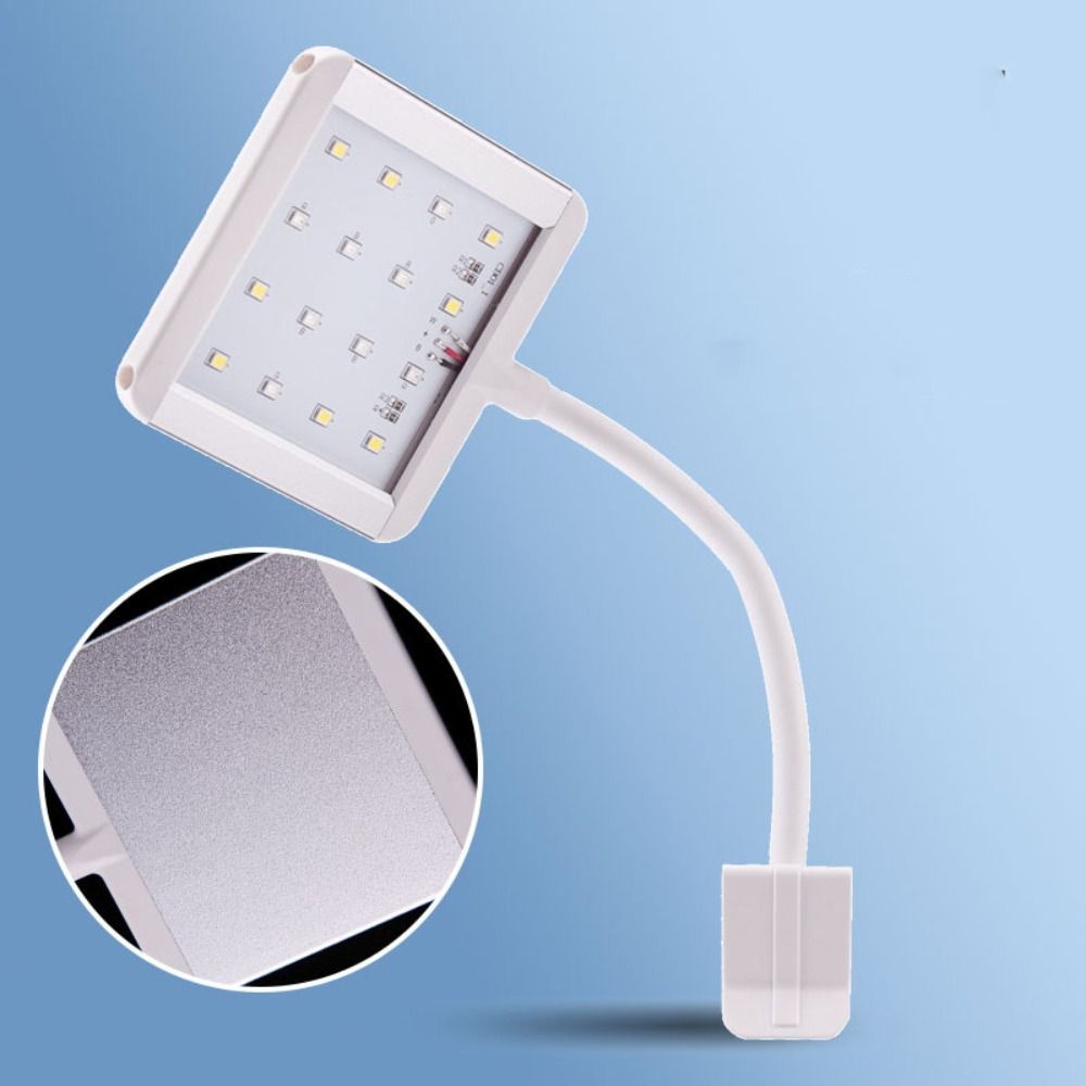 Práctico 360 ° Luz LED giratoria para acuario, luz ajustable por USB para pecera, lámpara impermeable con Clip para acuario, paisajismo