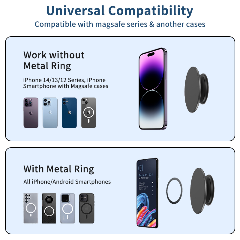 Magnetischer praktisch-Griffhalter für iPhone 15/14/13/12 Serie MagSafe Telefon p-Steckdose Pop GripTok faltbarer Griffringständer