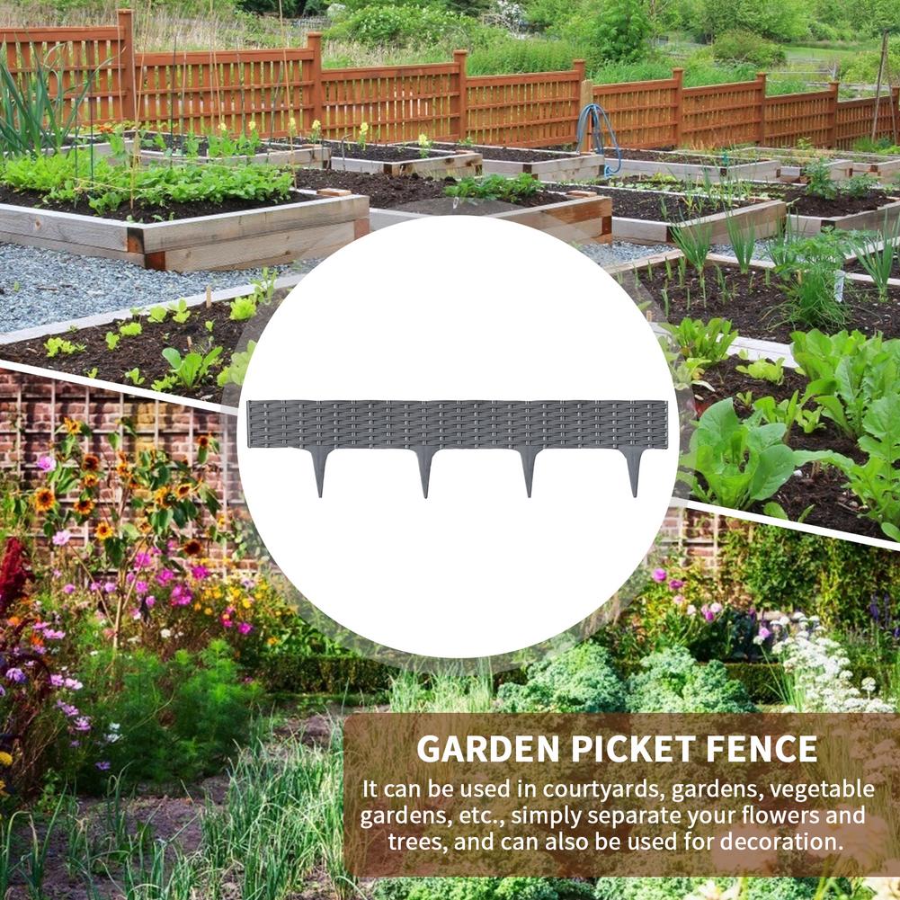 5PCS Splicable And Detachable Fence Lawn Edge Garden Picket Fence Plant Border Edging Garden Decor Wedding Decoration Fence