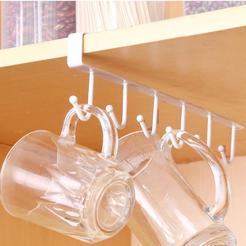 Porte-tasse à café 2 couleurs, crochet de suspension armoire porte-tasse à café égouttoir placard sous étagère pour tasse outils de Cocina accessoires de maison: white