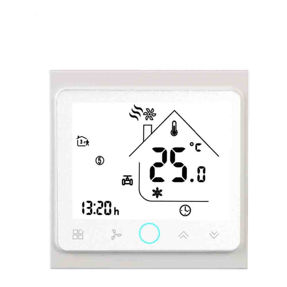 Wifi termostat -2p køling / opvarmning, arbejde med google assistent ,95-240 vac 24v valgfri: Hvid / 85-240v