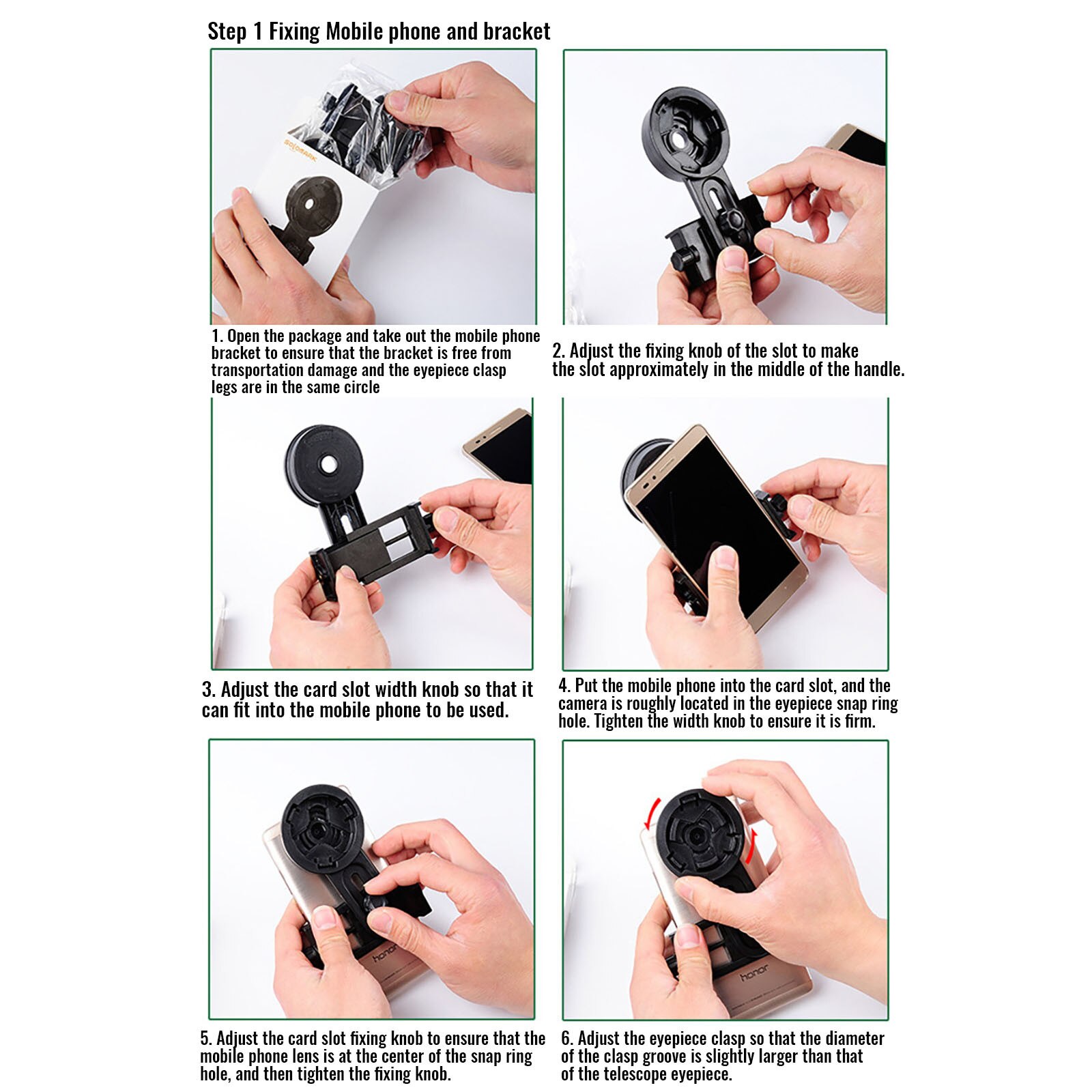 Universal Cell Phone Adapter Clip Mount Astronomical Telescope Spotting Auxiliary Camera Clip Accessories Mobile Phone Clip