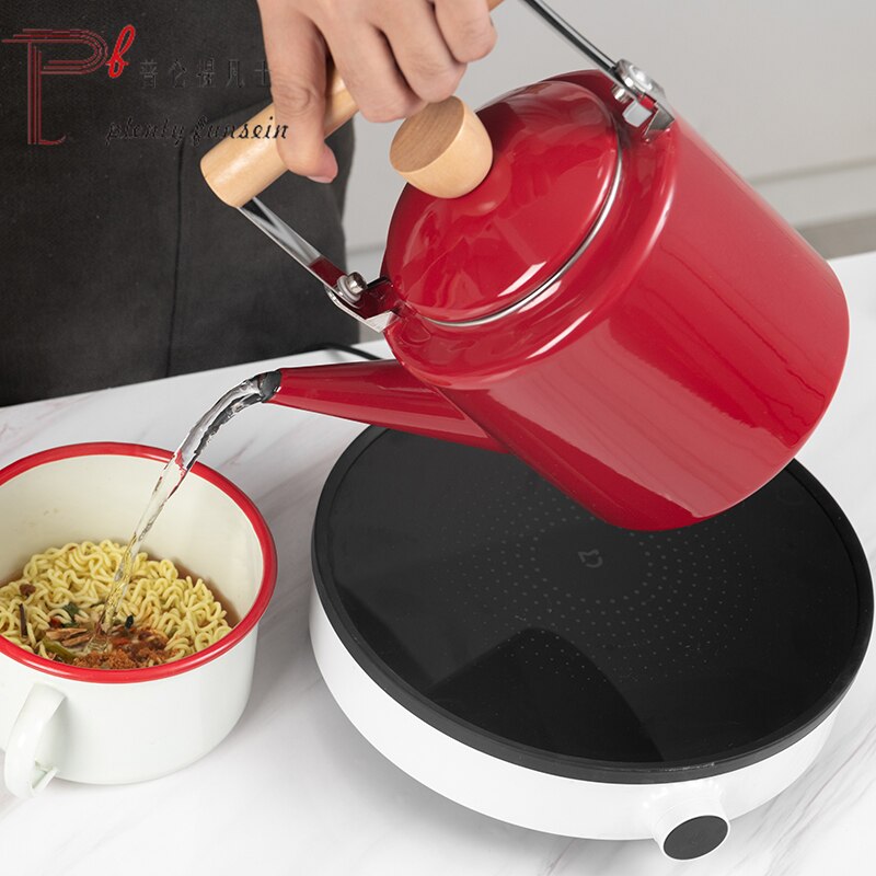 Emaille Emaille Ketel Koud Waterkoker Restaurant Theepot Kokend Ketel Verdikte Inductie Fornuis Aardgas Huishoudelijke Commerciële