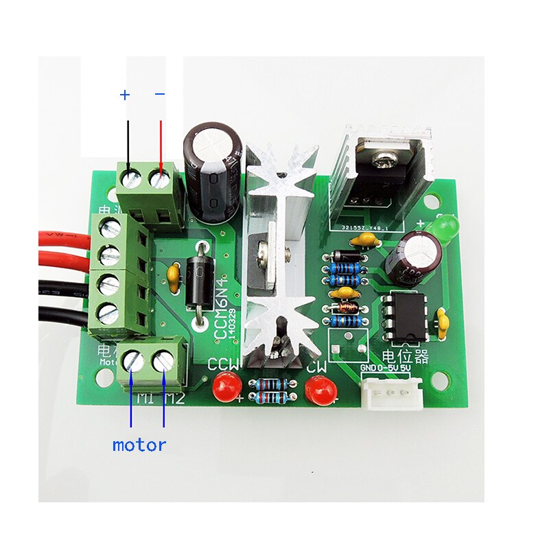 CCM6N 6V-30V Dc Motor Speed Controller Vooruit &amp; Achteruit Schakelaar 6A Pwm Verstelbare Motor Speed Regulator met 5V 0.1A Uitgang