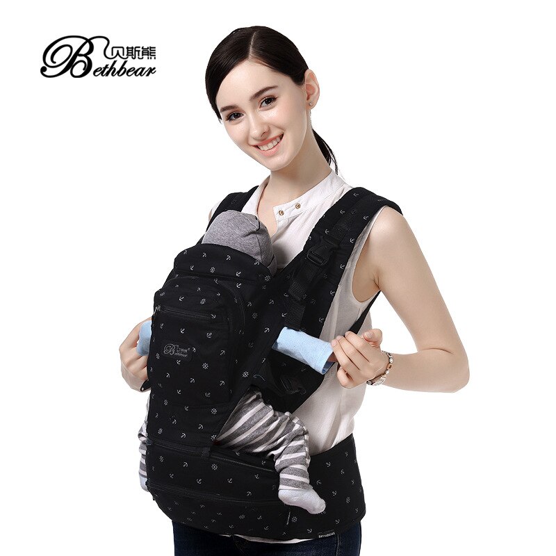 Beth Bear-porte-bébé en coton | 360, siège Hipseat à capuche, kangourou, Portabebes, écharpe ergonomique, pour enfants en bas âge