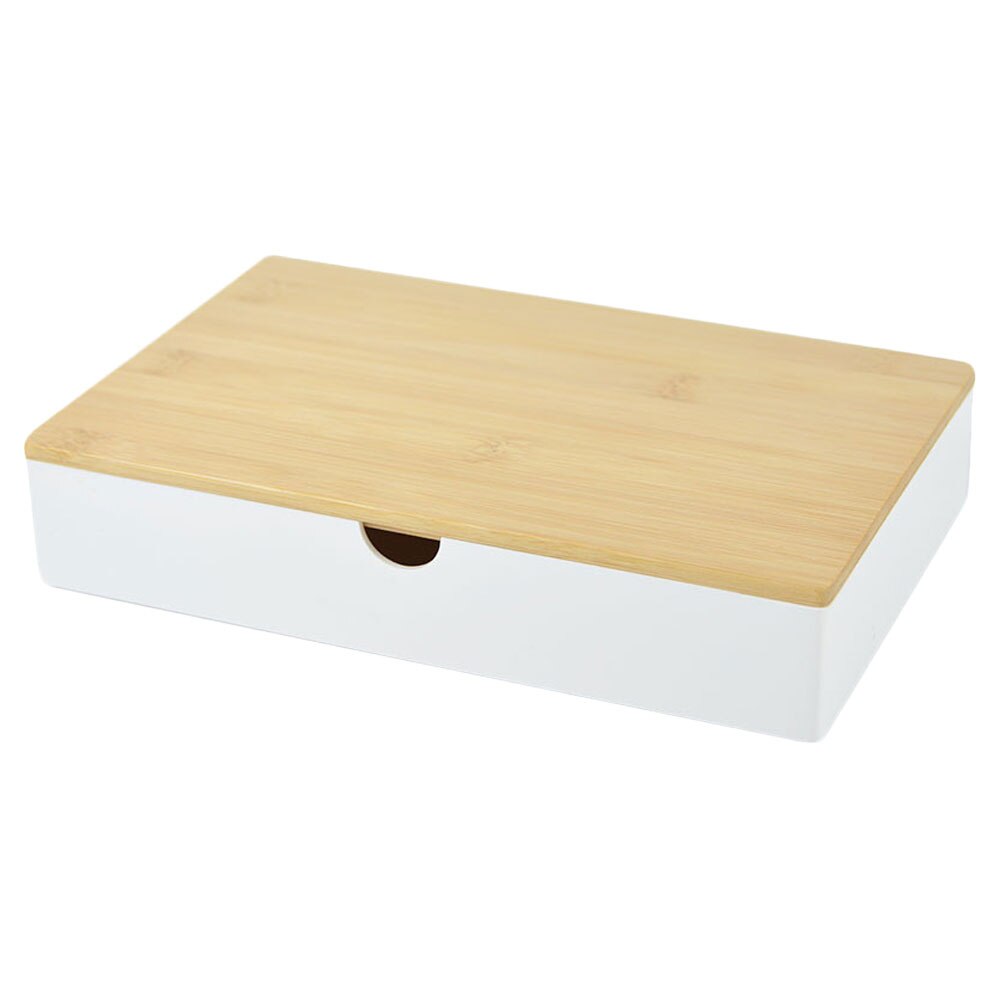 Japanese-style Storage Box with Bamboo Lid Desktop Organizer Cosmetic Rack Makeup Storage Box