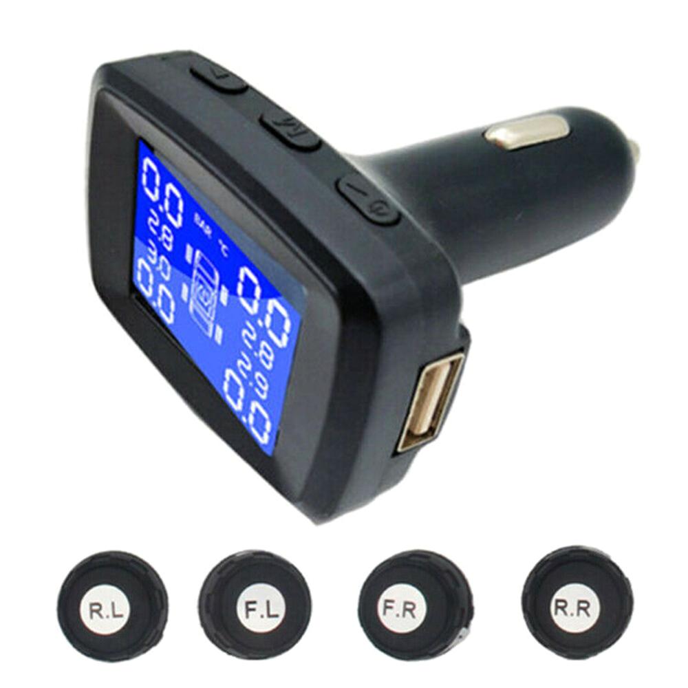 Voiture TPMS sans fil système de surveillance de la pression des pneus moniteur LCD + 4 capteurs externes Kit