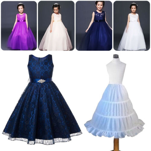 Pudcoco Bridal Flower Girl Kids Crinoline Petticoat Underskirt Slips Children Skirt Long