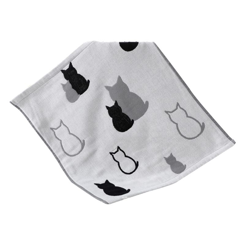 Flerlags bomuldsgasbind håndklæde tyk absorberende voksen børn lommetørklæde sød tegneserie kat jacquard multifunktionelt køkken hængende: 9