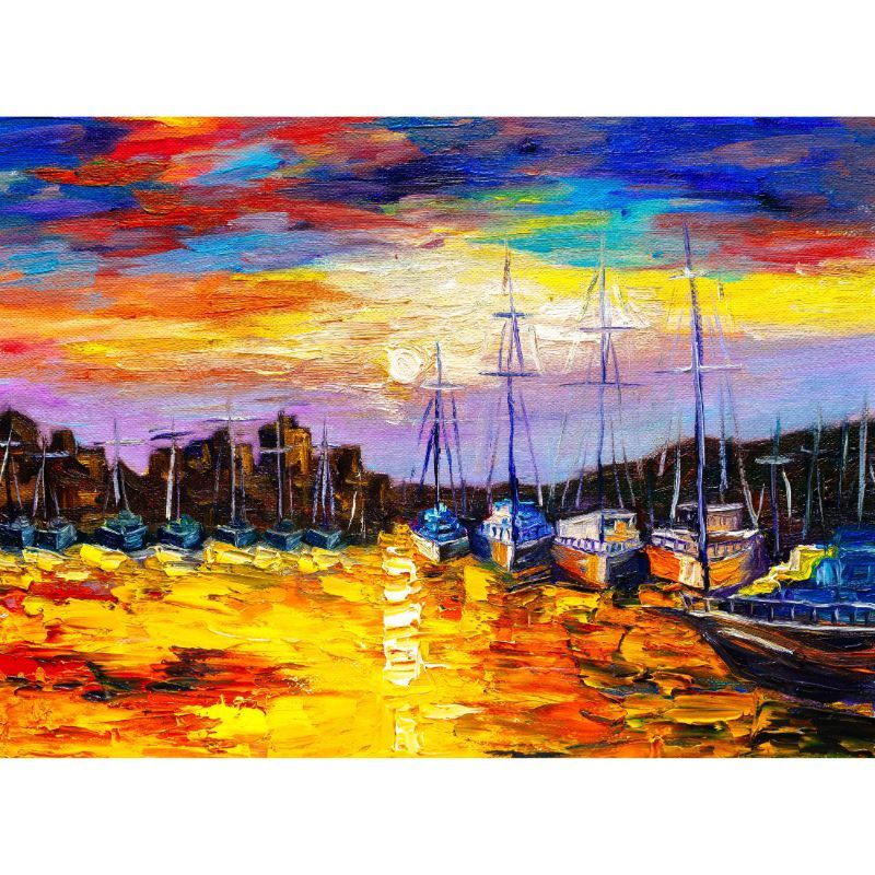 Anoniem Vissen Stad Olieverf Reproductie Canvas Print 50X70 Cm