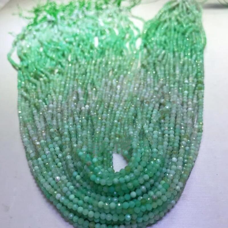 Losse Kralen Ronde Facet Gradiënt Kleur Groen Australië Jade 2/3Mm Voor Diy Sieraden Ketting 36Cm