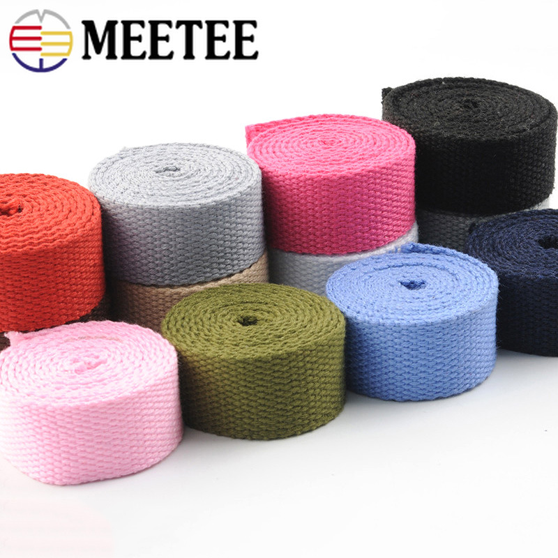 Meetee 40Meter 25Mm Dikker 2Mm Canvas Singels Lint Riem Voor Rugzak Riem Hond Kraag Geweven Bands Naaien diy Ambachten Accessoire