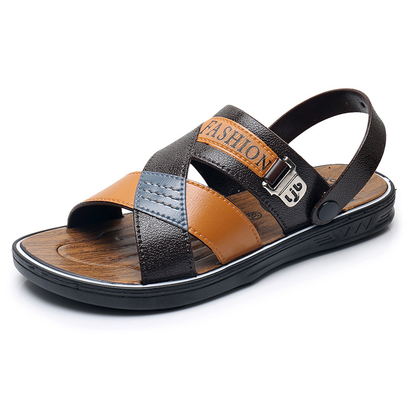 Style vietnamien hommes d'été sandales Peep orteil tongs chaussures mâle extérieur antidérapant plat plage diapositives NANLX24: 2 / 41