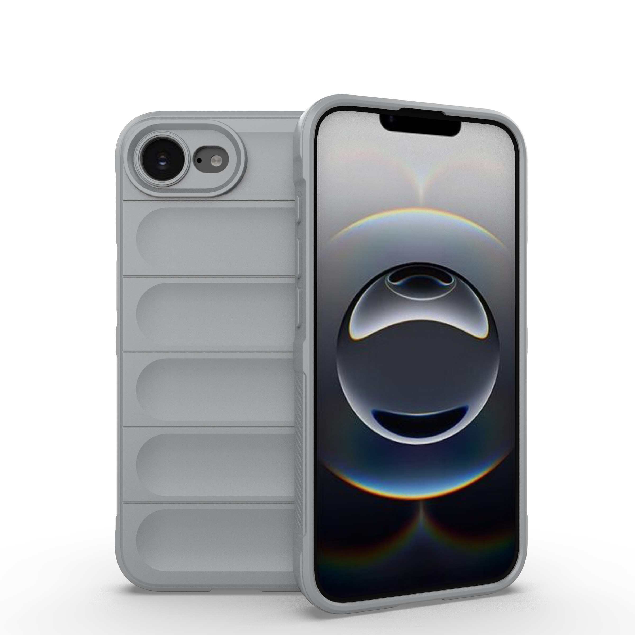 Funda para iPhone 16e Funda de teléfono de silicona suave a prueba de golpes Funda de teléfono para iPhone 16 e iPhone16e 2025 Funda protectora de lente: Gris oscuro