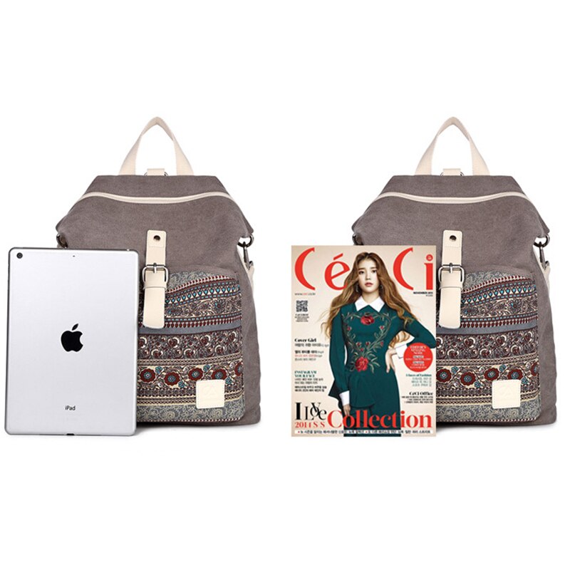 frau Leinwand Rucksack Hohe Ethnische Stil Blume Stickerei Mädchen Schule Tasche Einfache Dame Reisetasche Frauen taschen