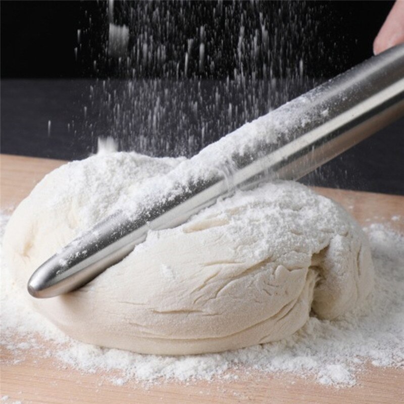 1Pc Rvs Deegroller Keukengerei Deeg Roller Bake Pizza Noedels Cookie Dumplings Maken Non-stick Bakken tool