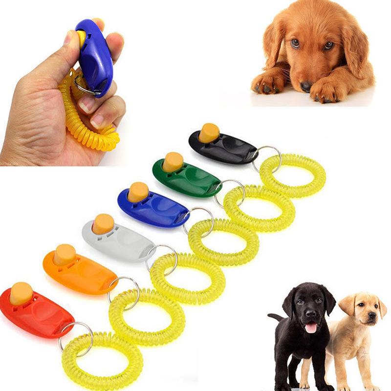 1PC Pet Clicker Clicker Training Guide Dog Supplies Portable Button Clicker Wrist Band Pets Dog Cat Whistle Trainer Delicate