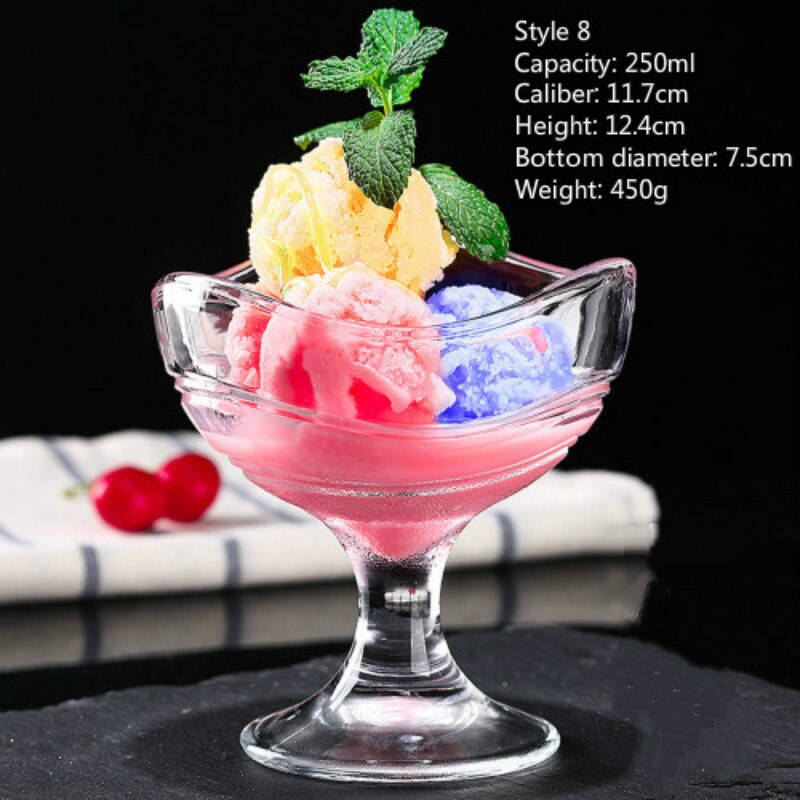 Exquisite 200-600Ml Strange Shape Cocktail Wine Glass Dessert Cup Milkshake Bowl Bar Cold Drinks Shop Goblet Dish: S8 250ml
