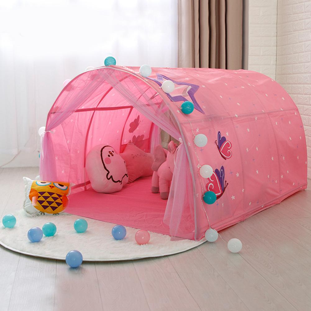 Multifunctionele Roze Kinderen Bed Tent Spel Huis Baby Thuis Tent Jongen Meisje Droom Huis Tunnel Tent Spel Huis speelgoed