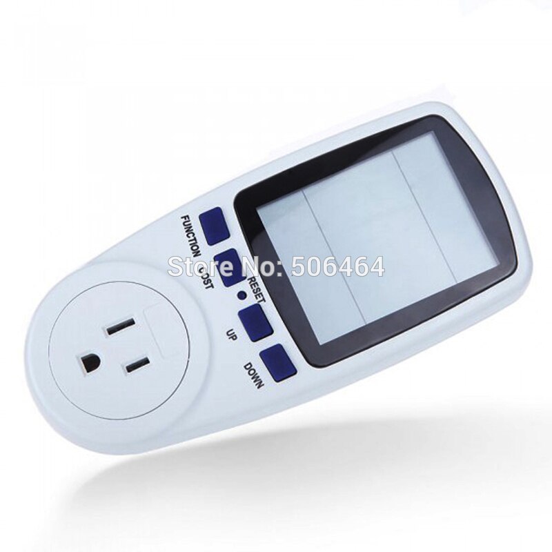 US Plug Power Energy Watt Voltage Amp Meter LCD Monitor Overload Display