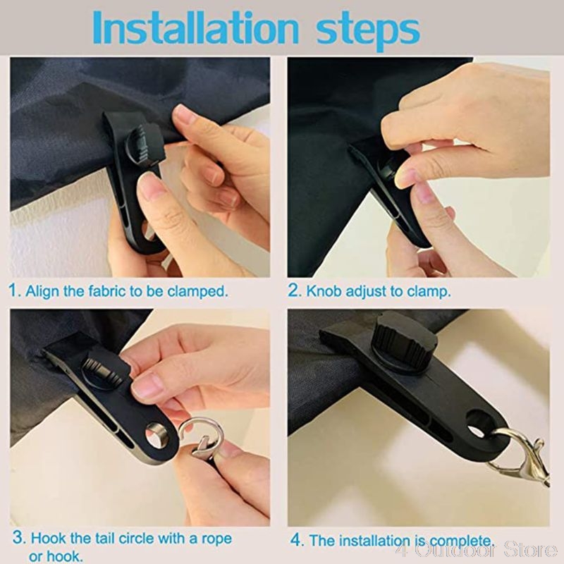 10 pieces tarpaulin clips, heavy duty thumb screw, tarpaulin clamps lock grip tent clamps  jy01 20