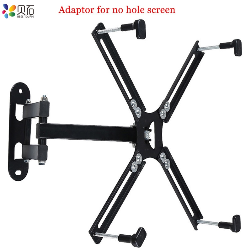 Universal Adjustable Full Motion LCD TV Wall Mount Monitor Bracket Support Screen Bracket Adaptor for NO VESA Hole Screen