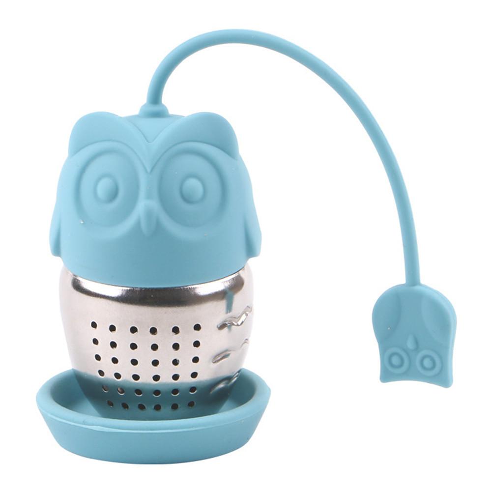 Silicone Tea Infuser Reusable Tea Strainer Sweet Leaf with Tray Novelty Tea Ball Herbal Spice Filter Tea Tool: A