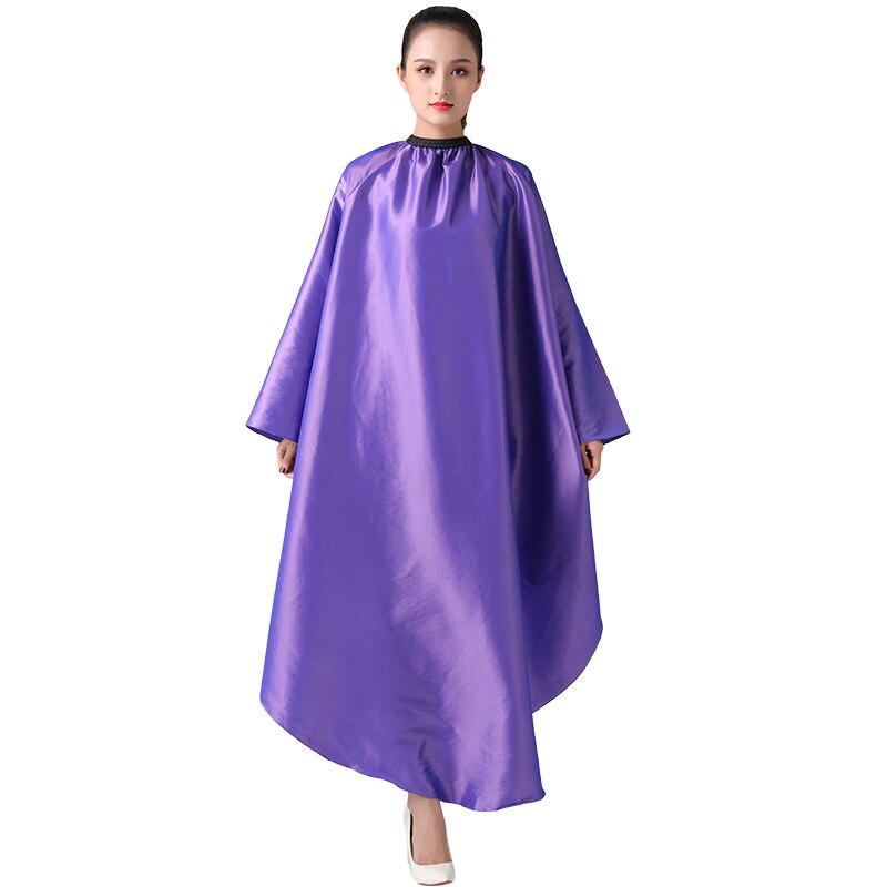 Salon Hair Styling Cape Hair Cutting Coloring Waterproof anti-static Hairdresser Apron With sleeves Barber Gown: Light purple