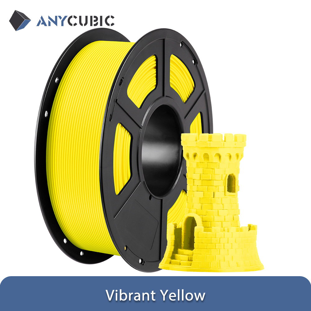 ANYCUBIC 3D Printer Multicolor Filament PLA 1.75mm 1kg/Roll Plastic Rubber Consumables Material For FDM 3D Printer Kobra 2 Pro: YELLOW-GREEN