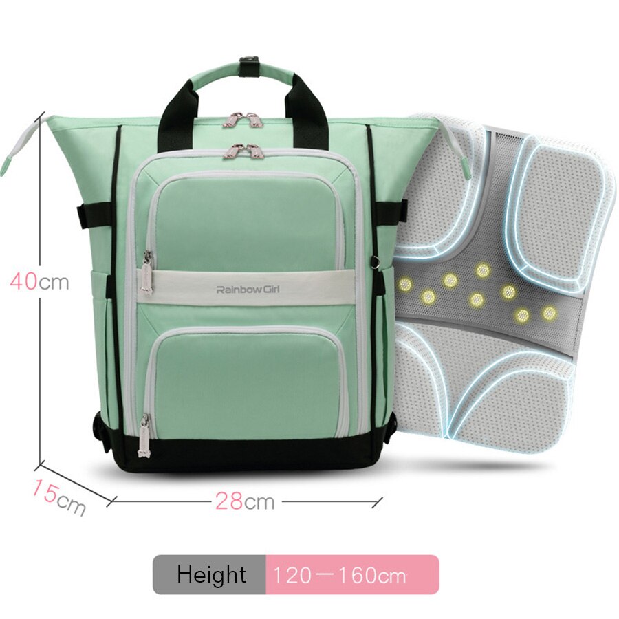 Rainbow girl student bag casual lightweight ridge large-capacity personality waterproof backpack trend shoulder bag