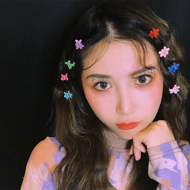 50 Uds. Pinzas para el cabello de dibujos animados bonitos para niñas, pinza pequeña con forma de flor y estrella, pinza para el pelo pequeña, horquilla dulce para niños, accesorios para el cabello de