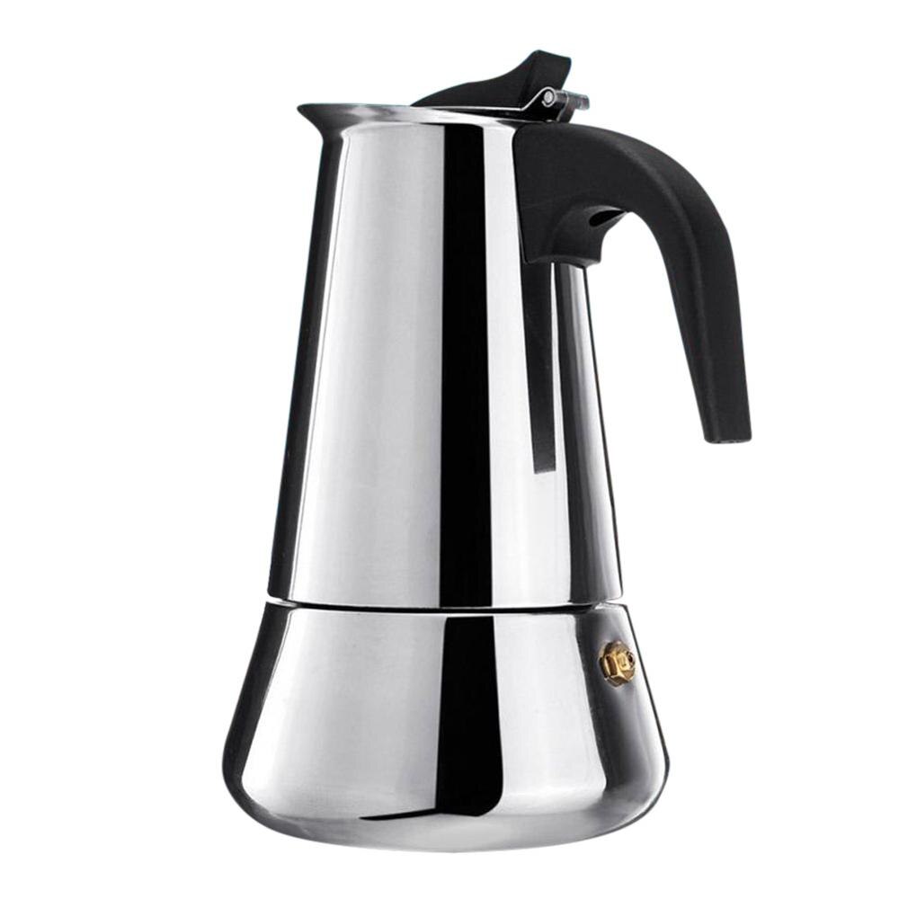 Ruostumaton teräs lasi teekannu kahvila ranskalainen kahvi tee perkolaattori suodatinpuristin mäntä manuaalinen kahvi espressokeitin kannu 350ml: 100ml 11 x 10 x 15.4cm